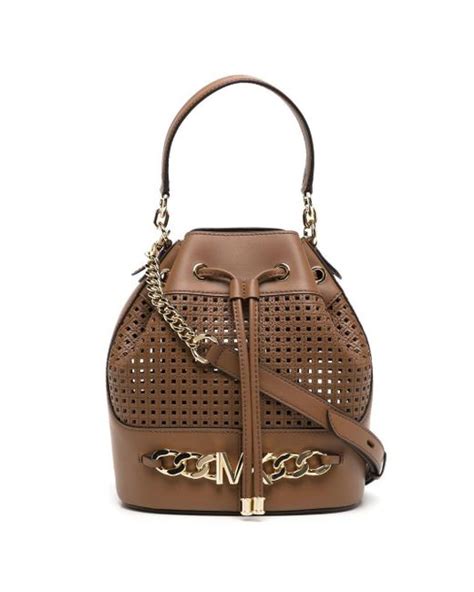 devon michael kors|Michael Kors leather bucket bag.